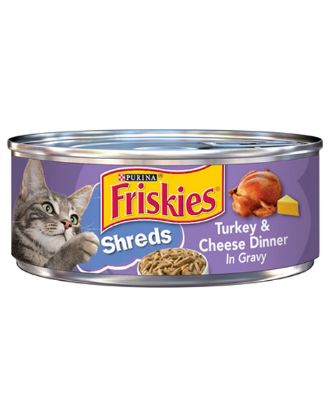 Picture of Purina Friskies Shreds Turkey & Cheese Dinner In Gravy 5.5 Oz
