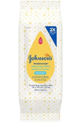 Picture of Johnson/'s Head To Toe Baby Cleansing Wipes 15 Ct