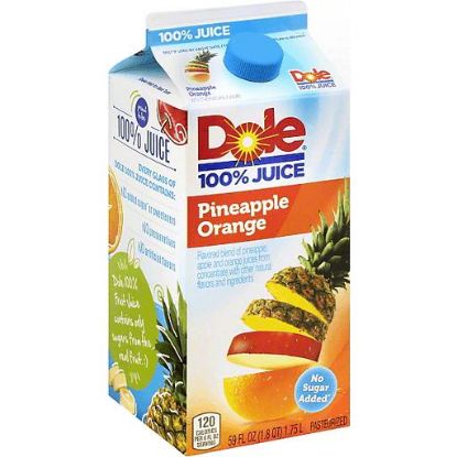 Picture of Tropicana Dole Pineapple Orange Juice Carton 59 Oz