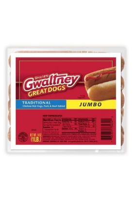 Picture of Gwaltney Great Dogs Traditional Jumbo Hot Dogs 16 Oz