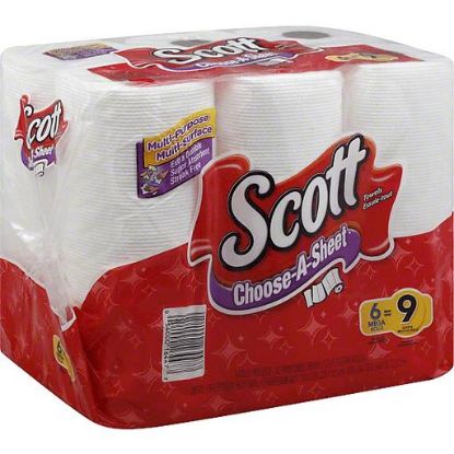Picture of Scott Paper Towels Choose-A-Sheet Mega Rolls One Ply (6 Rolls) 1 Bg