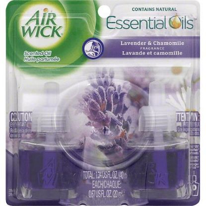 Picture of Air Wick Essential Oils Scented Oil Refills Lavender & Chamomile Fragrance 2 Pk