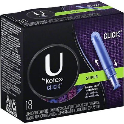Picture of Kotex Click Tampons Plastic Applicator Super Unscented 18 Ct
