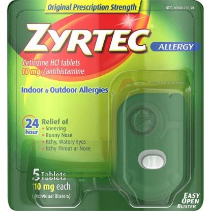 Picture of Zyrtec Allergy Non Anti Itch Tablets 5 Ct