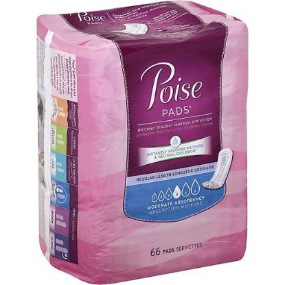Picture of Poise Pads Regular Length Moderate Absorbency 66 Ct