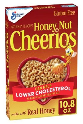 Picture of Cheerios Cereal Whole Grain Oat Sweetened Gluten Free Honey Nut 18.8 Oz