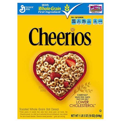 Picture of Cheerios Cereal Toasted Whole Grain Oat Family Size 8.9 Oz