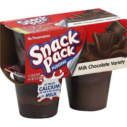 Picture of Snack Pack Pudding Milk Chocolate Chocolate Fudge/milk Chocolate 4 Pack