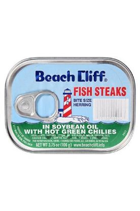 Picture of Beach Cliff Fish Steaks In Soybean Oil With Hot Green Chillies 3.75 Oz