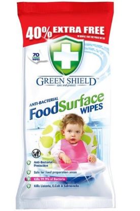 Picture of Greenshield Anti-bacterial Food Surface Wipes 70 Pc