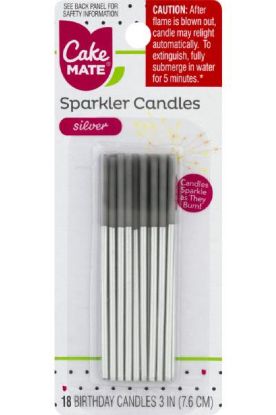 Picture of Cake Mate Sparkler Candles Silver 1 Pc