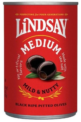 Picture of Lindsay Medium Black Ripe Pitted Olives 4 Oz