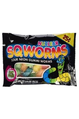 Picture of Nuclear Sqworms Sour Neon Gummi Worms 0.80 Oz