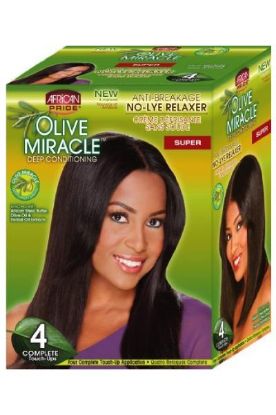 Picture of African Pride No Lye Relaxer Olive Miracle Deep Conditioning 4 Pk