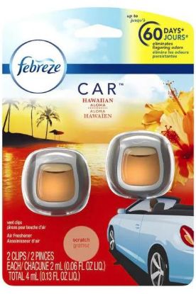Picture of Febreze Car Air Freshener Hawaiian Aloha Vent 2 Clip 0.06 Oz