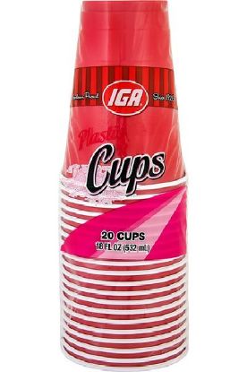 Picture of Iga Plastic Cups 20 Cups 18 Oz