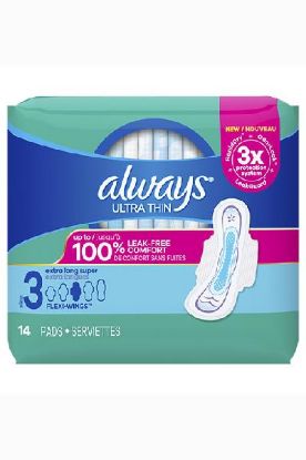 Picture of Always Ultra Extra Long Sz3 1x Pads Size 3 14 Ct