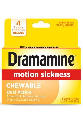 Picture of Dramamine Motion Sickness Relief Chewable Tabs Orange 8 Ct