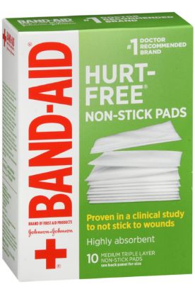 Picture of Johnson & Johnson Bandaids First Aid Non Stick 2x3 Pads 10 Ct
