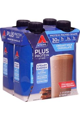 Picture of Atkins Protein + Fiber Rtd Shakes - Creamy Milk Chocolate 4 Pk