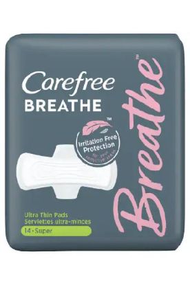 Picture of Carefree Breathe Ultra Thin Super Pads Wings 14 Ct