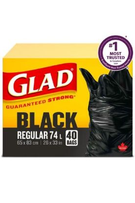 Picture of Glad Strong Black Regular Garbage Bags 10 Ct