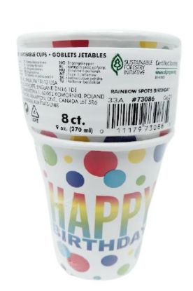 Picture of Unique Happy Birthday Cups 9 Oz