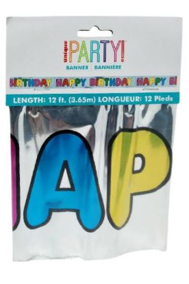 Picture of Unique Happy Birthday Banner 12ft 1 Ct