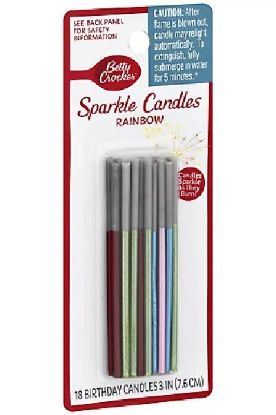 Picture of Betty Crocker Rainbow Sparkler Candle 18 Ct