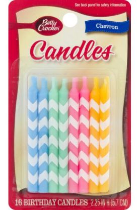 Picture of Betty Crocker Chevron Candle 16 Ct
