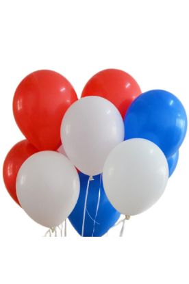 Picture of Unique Red/White/Blue Balloon 12 Inch 10 Ct