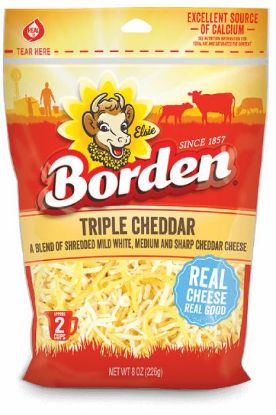 Picture of Borden Triple Cheddar Shredded Cheese 8 Oz