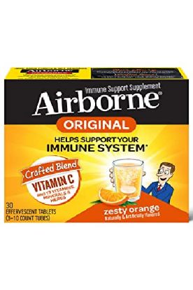 Picture of Airborne Immune Support Supplement Orange Tablet 10 Ct