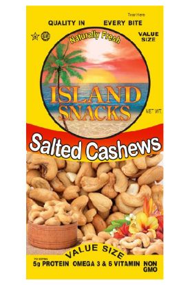 Picture of Island Snacks Salted Cashews 2.25 Oz