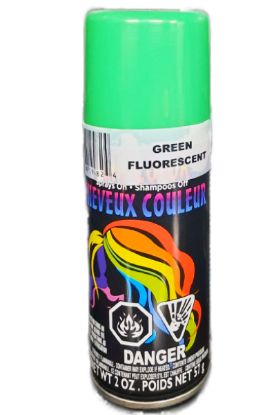 Picture of  Fluorescent Green Hair Color Spray 2 Oz