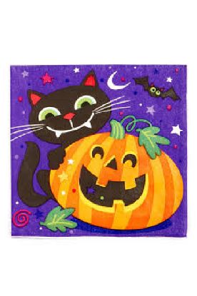 Picture of Cat & Pumpkin Tissue Paper 2 Ply 16 Select