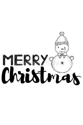 Picture of Snowman Black With Message 1 Ct