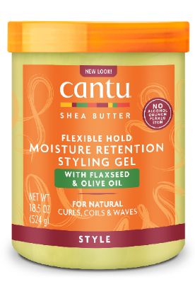 Picture of Cantu Shea Butter Flexible Hold Moisture Retention Styling Gel With Flaxseed & Olive Oil 18.5 Oz