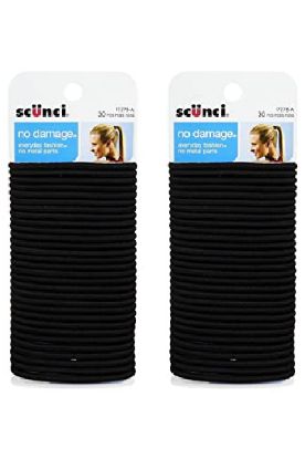 Picture of Scunci No Damage Elastics Black 60 Ct