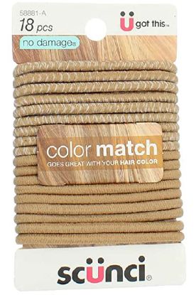 Picture of Scunci Elastics Blonde Hair Bands 18 Pk