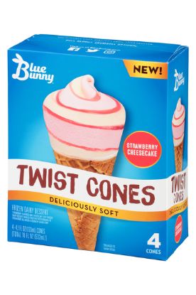 Picture of Blue Bunny Twist Cones Strawberry Cheesecake 532 Ml