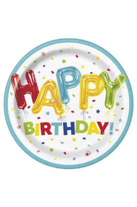 Picture of Unique Balloon Paper Plate 8 Count 9 In