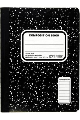 Picture of Top Flight Composition Book Black And White College Rule 100 Ct