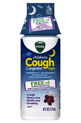 Picture of Vicks Childrens Cough & Congestion Relief Night - Grape 6 Oz
