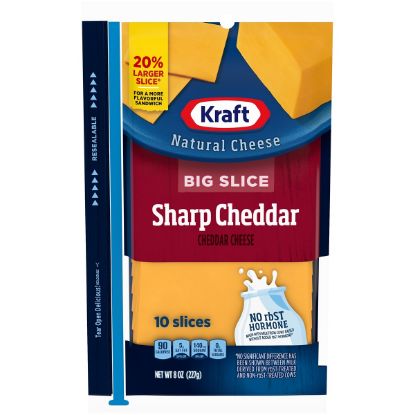 Picture of Kraft Slices Big Slice Sharp Cheddar 8 Oz