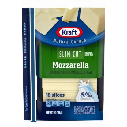 Picture of Kraft Slices Slim Cut Mozzarella 7 Oz