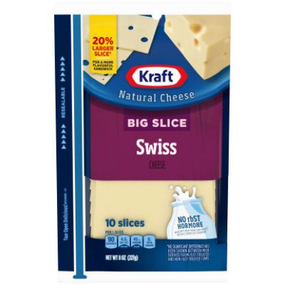 Picture of Kraft Slices Big Slice Swiss 8 Oz