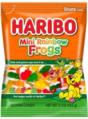 Picture of Haribo Mini Rainbow Frogs Gummi Candies 5 Oz