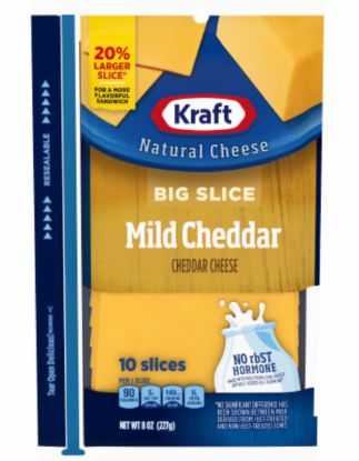 Picture of Kraft Slices Big Slice Mild Cheddar 8 Oz