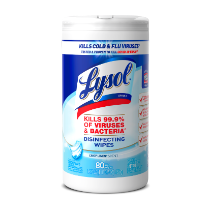 Picture of Lysol Disinfectant Wipes Crisp Linen 80 Ct